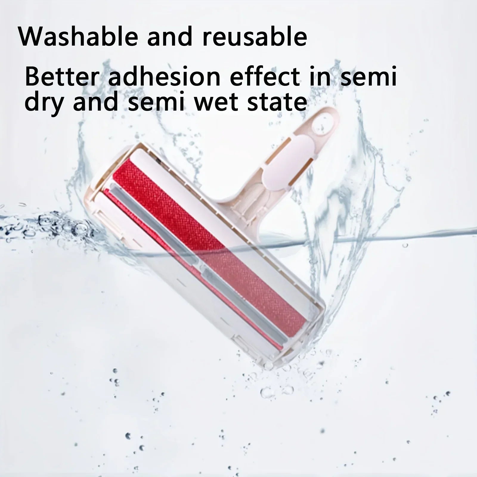Pet hair remover brush used on car seat upholstery